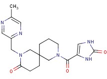 2-[(5-methylpyrazin-2-yl)methyl]-8-[(2-oxo-2,3-dihydro-1H-imidazol-4-yl)carbonyl]-2,8-diazaspiro[5.5]undecan-3-one