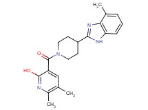 5,6-dimethyl-3-{[4-(4-methyl-1H-benzimidazol-2-yl)-1-piperidinyl]carbonyl}-2-pyridinol