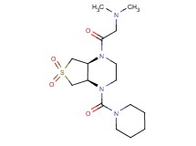 2-[(4aR*,7aS*)-6,6-dioxido-4-(piperidin-1-ylcarbonyl)hexahydrothieno[3,4-b]pyrazin-1(2H)-yl]-N,N-dimethyl-2-oxoethanamine