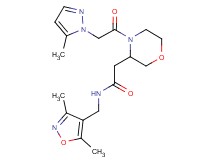 N-[(3,5-dimethyl-4-isoxazolyl)methyl]-2-{4-[(5-methyl-1H-pyrazol-1-yl)acetyl]-3-morpholinyl}acetamide