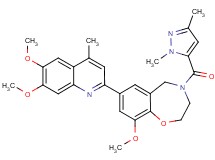 7-(6,7-dimethoxy-4-methyl-2-quinolinyl)-4-[(1,3-dimethyl-1H-pyrazol-5-yl)carbonyl]-9-methoxy-2,3,4,5-tetrahydro-1,4-benzoxazepine