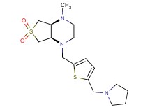 (4aR*,7aS*)-1-methyl-4-{[5-(1-pyrrolidinylmethyl)-2-thienyl]methyl}octahydrothieno[3,4-b]pyrazine 6,6-dioxide