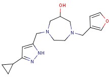 1-[(3-cyclopropyl-1H-pyrazol-5-yl)methyl]-4-(3-furylmethyl)-1,4-diazepan-6-ol