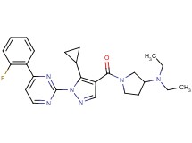 1-({5-cyclopropyl-1-[4-(2-fluorophenyl)-2-pyrimidinyl]-1H-pyrazol-4-yl}carbonyl)-N,N-diethyl-3-pyrrolidinamine