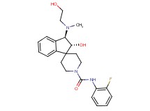 (2R*,3R*)-N-(2-fluorophenyl)-2-hydroxy-3-[(2-hydroxyethyl)(methyl)amino]-2,3-dihydro-1'H-spiro[indene-1,4'-piperidine]-1'-carboxamide
