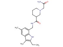 1-(2-amino-2-oxoethyl)-N-[(2-ethyl-3,5-dimethyl-1H-indol-7-yl)methyl]piperidine-3-carboxamide