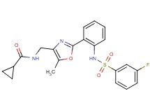 N-{[2-(2-{[(3-fluorophenyl)sulfonyl]amino}phenyl)-5-methyl-1,3-oxazol-4-yl]methyl}cyclopropanecarboxamide