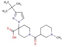 4-(3-tert-butyl-1H-pyrazol-1-yl)-1-[(1-methylpiperidin-3-yl)carbonyl]piperidine-4-carboxylic acid