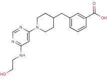 3-[(1-{6-[(2-hydroxyethyl)amino]-4-pyrimidinyl}-4-piperidinyl)methyl]benzoic acid