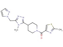 4-[4-methyl-5-(1H-pyrazol-1-ylmethyl)-4H-1,2,4-triazol-3-yl]-1-[(2-methyl-1,3-thiazol-4-yl)carbonyl]piperidine