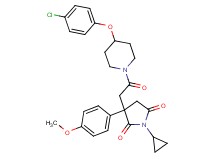 3-{2-[4-(4-chlorophenoxy)-1-piperidinyl]-2-oxoethyl}-1-cyclopropyl-3-(4-methoxyphenyl)-2,5-pyrrolidinedione