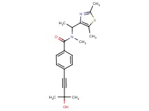N-[1-(2,5-dimethyl-1,3-thiazol-4-yl)ethyl]-4-(3-hydroxy-3-methylbut-1-yn-1-yl)-N-methylbenzamide