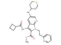 methyl 3-[(cyclobutylcarbonyl)amino]-1-[2-(2-pyridinyl)ethyl]-5-(tetrahydro-2H-thiopyran-4-ylamino)-1H-pyrrolo[2,3-b]pyridine-2-carboxylate