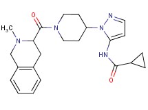 N-(1-{1-[(2-methyl-1,2,3,4-tetrahydro-3-isoquinolinyl)carbonyl]-4-piperidinyl}-1H-pyrazol-5-yl)cyclopropanecarboxamide