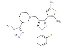 1-{[3-(2,5-dimethyl-3-thienyl)-1-(2-fluorophenyl)-1H-pyrazol-4-yl]methyl}-3-(4-methyl-4H-1,2,4-triazol-3-yl)piperidine