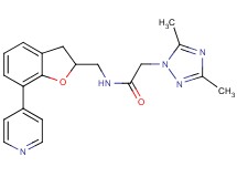2-(3,5-dimethyl-1H-1,2,4-triazol-1-yl)-N-{[7-(4-pyridinyl)-2,3-dihydro-1-benzofuran-2-yl]methyl}acetamide