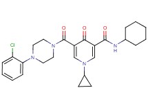 5-{[4-(2-chlorophenyl)-1-piperazinyl]carbonyl}-N-cyclohexyl-1-cyclopropyl-4-oxo-1,4-dihydro-3-pyridinecarboxamide