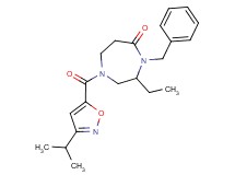 4-benzyl-3-ethyl-1-[(3-isopropylisoxazol-5-yl)carbonyl]-1,4-diazepan-5-one