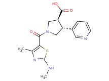 (3S*,4R*)-1-{[4-methyl-2-(methylamino)-1,3-thiazol-5-yl]carbonyl}-4-pyridin-3-ylpyrrolidine-3-carboxylic acid