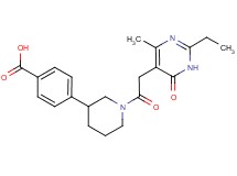 4-{1-[(2-ethyl-4-methyl-6-oxo-1,6-dihydropyrimidin-5-yl)acetyl]piperidin-3-yl}benzoic acid