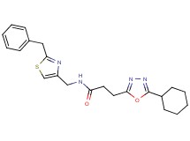 N-[(2-benzyl-1,3-thiazol-4-yl)methyl]-3-(5-cyclohexyl-1,3,4-oxadiazol-2-yl)propanamide