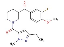 {1-[(3-ethyl-1-methyl-1H-pyrazol-5-yl)carbonyl]-3-piperidinyl}(3-fluoro-4-methoxyphenyl)methanone