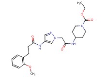 ethyl 4-{[(4-{[3-(2-methoxyphenyl)propanoyl]amino}-1H-pyrazol-1-yl)acetyl]amino}-1-piperidinecarboxylate