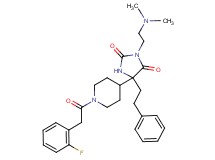 3-[2-(dimethylamino)ethyl]-5-{1-[(2-fluorophenyl)acetyl]-4-piperidinyl}-5-(2-phenylethyl)-2,4-imidazolidinedione