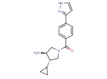 (3R*,4S*)-4-cyclopropyl-1-[4-(1H-pyrazol-3-yl)benzoyl]pyrrolidin-3-amine