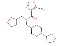 N-[(1-cyclopentylpiperidin-4-yl)methyl]-5-methyl-N-(tetrahydrofuran-2-ylmethyl)-1,3-oxazole-4-carboxamide