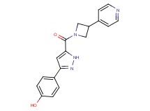 4-(5-{[3-(4-pyridinyl)-1-azetidinyl]carbonyl}-1H-pyrazol-3-yl)phenol