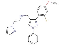 N-{[3-(2-fluoro-4-methoxyphenyl)-1-phenyl-1H-pyrazol-4-yl]methyl}-2-(1H-pyrazol-1-yl)ethanamine