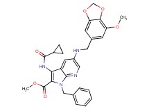 methyl 1-benzyl-3-[(cyclopropylcarbonyl)amino]-5-{[(7-methoxy-1,3-benzodioxol-5-yl)methyl]amino}-1H-pyrrolo[2,3-b]pyridine-2-carboxylate