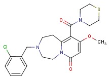 3-(2-chlorobenzyl)-9-methoxy-10-(4-thiomorpholinylcarbonyl)-2,3,4,5-tetrahydropyrido[1,2-d][1,4]diazepin-7(1H)-one