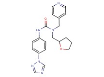 N-(pyridin-4-ylmethyl)-N-(tetrahydrofuran-2-ylmethyl)-N'-[4-(1H-1,2,4-triazol-1-yl)phenyl]urea