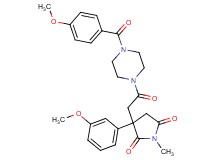 3-{2-[4-(4-methoxybenzoyl)-1-piperazinyl]-2-oxoethyl}-3-(3-methoxyphenyl)-1-methyl-2,5-pyrrolidinedione