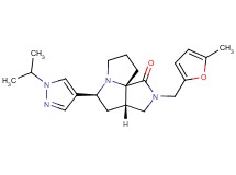 (3aS*,5S*,9aS*)-5-(1-isopropyl-1H-pyrazol-4-yl)-2-[(5-methyl-2-furyl)methyl]hexahydro-7H-pyrrolo[3,4-g]pyrrolizin-1(2H)-one