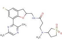 N~1~-{[7-(3,6-dimethyl-2-pyrazinyl)-5-fluoro-2,3-dihydro-1-benzofuran-2-yl]methyl}-N~3~-(1,1-dioxidotetrahydro-3-thienyl)-N~3~-methyl-beta-alaninamide