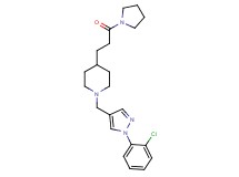 1-{[1-(2-chlorophenyl)-1H-pyrazol-4-yl]methyl}-4-[3-oxo-3-(1-pyrrolidinyl)propyl]piperidine