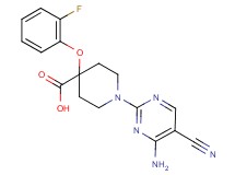 1-(4-amino-5-cyanopyrimidin-2-yl)-4-(2-fluorophenoxy)piperidine-4-carboxylic acid