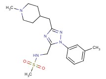 N-({1-(3-methylphenyl)-3-[(1-methylpiperidin-4-yl)methyl]-1H-1,2,4-triazol-5-yl}methyl)methanesulfonamide