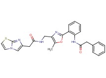 2-imidazo[2,1-b][1,3]thiazol-6-yl-N-[(5-methyl-2-{2-[(phenylacetyl)amino]phenyl}-1,3-oxazol-4-yl)methyl]acetamide