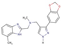 1-[3-(1,3-benzodioxol-5-yl)-1H-pyrazol-4-yl]-N-methyl-N-[(7-methyl-1H-benzimidazol-2-yl)methyl]methanamine