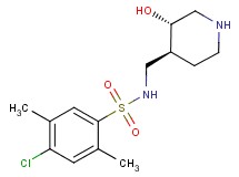 4-chloro-N-{[(3S*,4S*)-3-hydroxypiperidin-4-yl]methyl}-2,5-dimethylbenzenesulfonamide