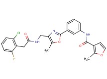 N-{3-[4-({[(2-chloro-6-fluorophenyl)acetyl]amino}methyl)-5-methyl-1,3-oxazol-2-yl]phenyl}-2-methyl-3-furamide