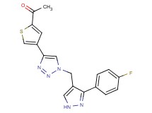 1-[4-(1-{[3-(4-fluorophenyl)-1H-pyrazol-4-yl]methyl}-1H-1,2,3-triazol-4-yl)-2-thienyl]ethanone