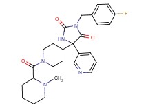 3-(4-fluorobenzyl)-5-{1-[(1-methyl-2-piperidinyl)carbonyl]-4-piperidinyl}-5-(3-pyridinyl)-2,4-imidazolidinedione