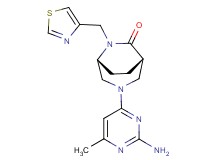 (1S*,5R*)-3-(2-amino-6-methyl-4-pyrimidinyl)-6-(1,3-thiazol-4-ylmethyl)-3,6-diazabicyclo[3.2.2]nonan-7-one