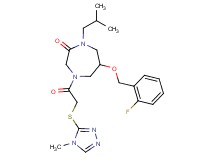 6-[(2-fluorobenzyl)oxy]-1-isobutyl-4-{[(4-methyl-4H-1,2,4-triazol-3-yl)thio]acetyl}-1,4-diazepan-2-one