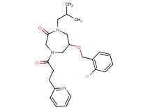 6-[(2-fluorobenzyl)oxy]-1-isobutyl-4-[3-(2-pyridinyl)propanoyl]-1,4-diazepan-2-one